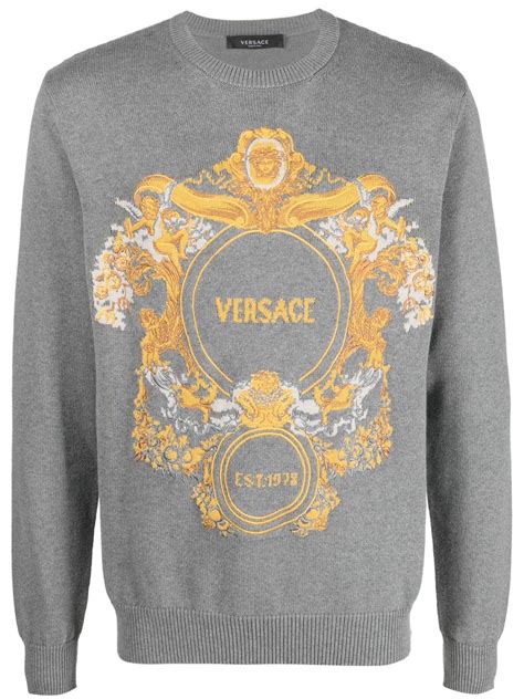 maglione versace con toppe pelle|Maglioni di Versace da donna .